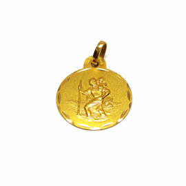 MEDALLA ORO 18KT SAN CRISTOBAL D19MM PESO G2,40