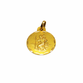 MEDALLA ORO 18KT SAN CRISTOBAL D18MM PESO G2,00