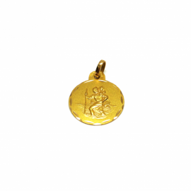 MEDALLA ORO 18KT SAN CRISTOBAL D16MM PESO G1,65