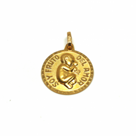 MEDALLA ORO 18KT SOY FRUTO DEL AMOR D15MM PESO G1,50