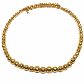 GARGANTILLA ORO 18KT 45CM BOLAS 6MM PESO G12,65