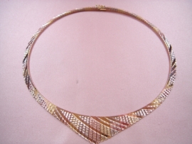 GARGANTILLA ORO 18KT TRICOLOR 45CM PESO G31,70 D22MM